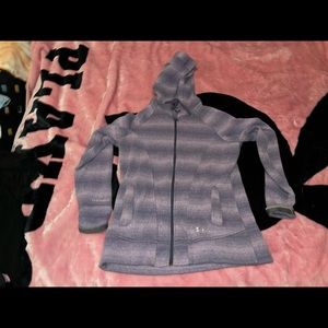 Under armour purple zip up fuzzy coat